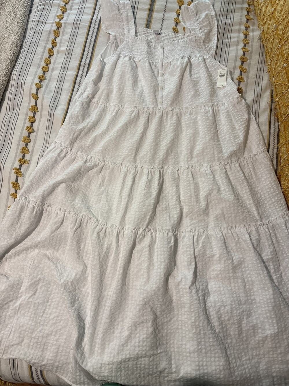Old Navy Maxi Sundress XL NWT, Lined, Button Front, Smocked, Layering, Ruffles